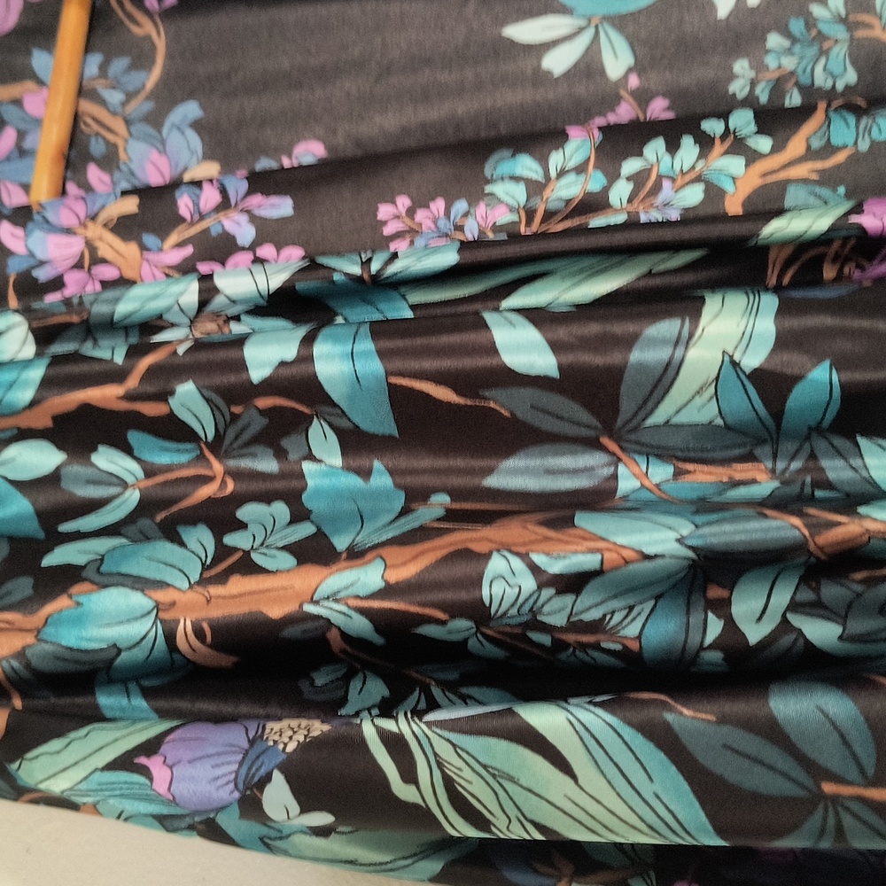 NWT Linea Donatella Black Floral Robe Sz XL Women - Picture 4 of 15